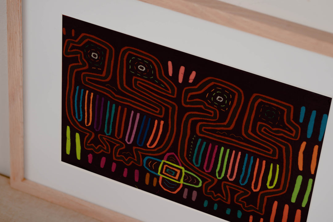 Classic Maroon And Orange Optical Illusion Bird Mola