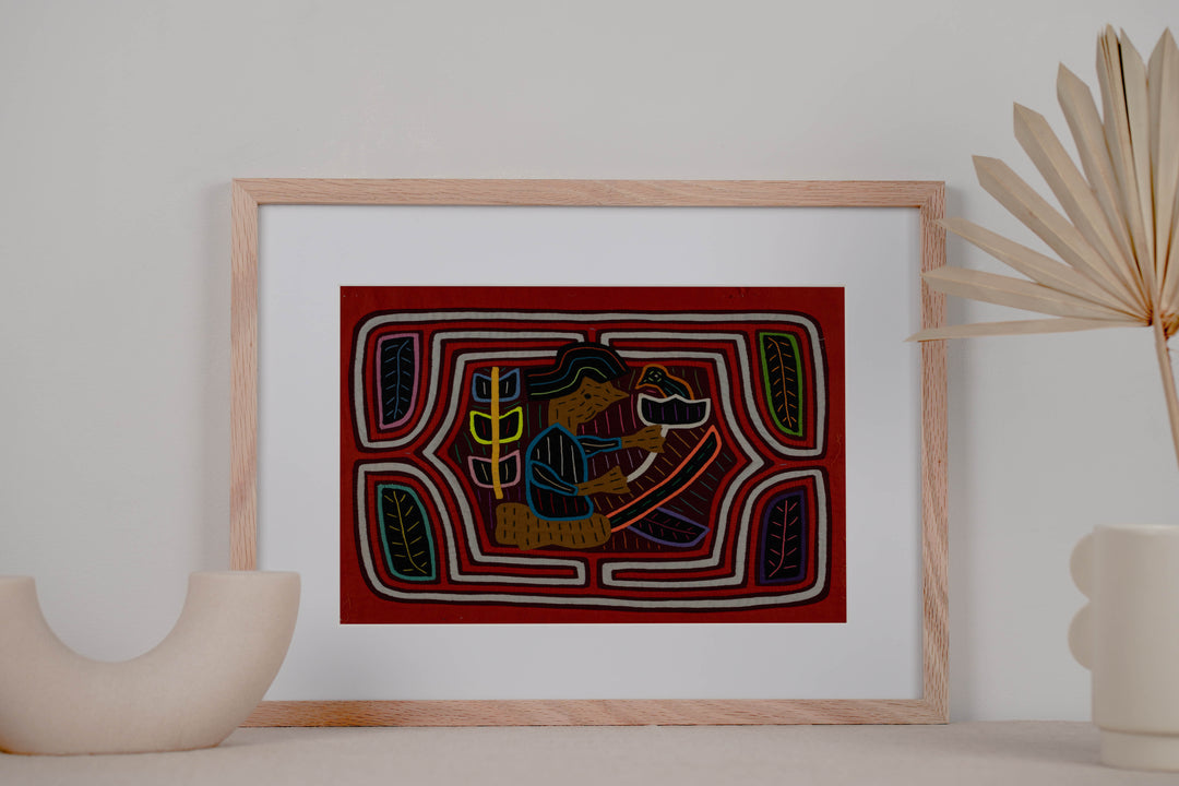 Classic Orange And White Lady In Her Garden Mola