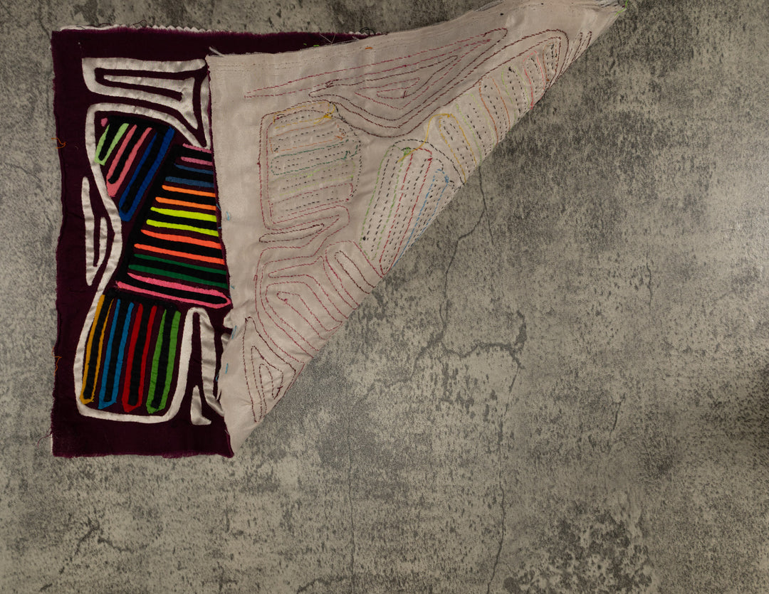 Traditional Burgundy And Silver Optical Illusion Bird Mola