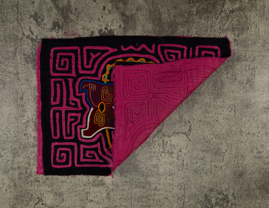 Traditional Hot Pink Floral Flower Mola