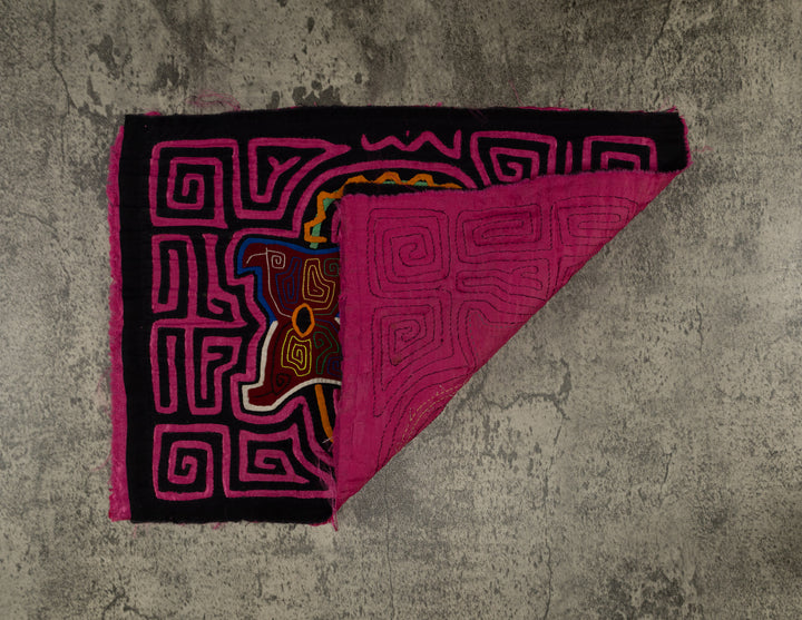 Traditional Hot Pink Floral Flower Mola