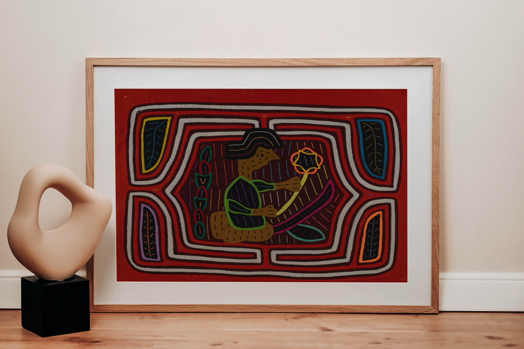 Classic Orange And White Lady In Her Garden Mola