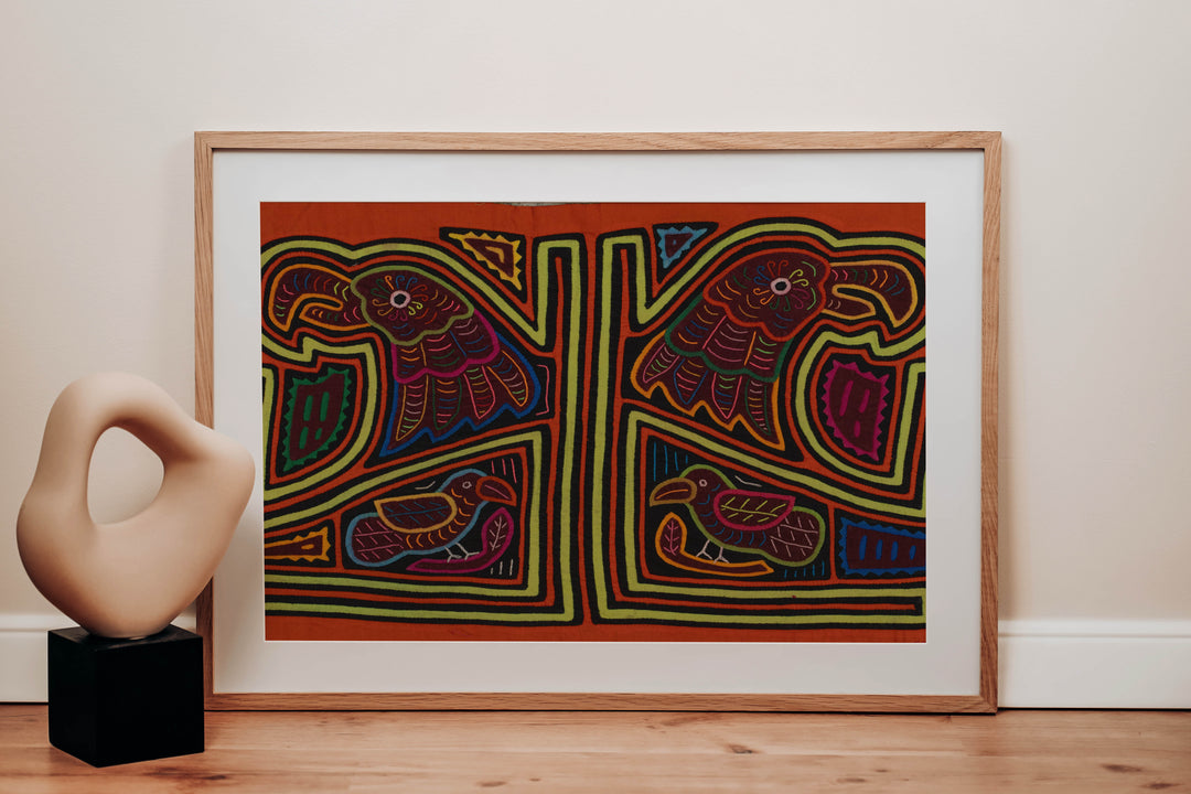 Traditional Orange And Chartruse Parrot Bird Mola