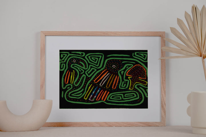 Black And Green Back Biter Jungle Bird Mola