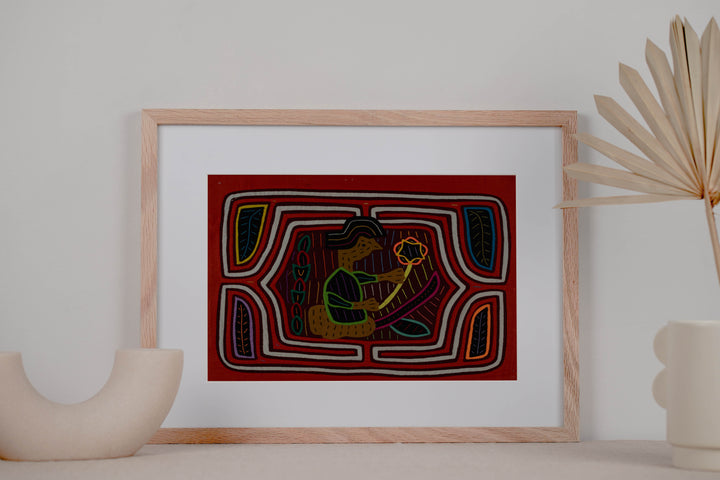 Classic Orange And White Lady In Her Garden Mola