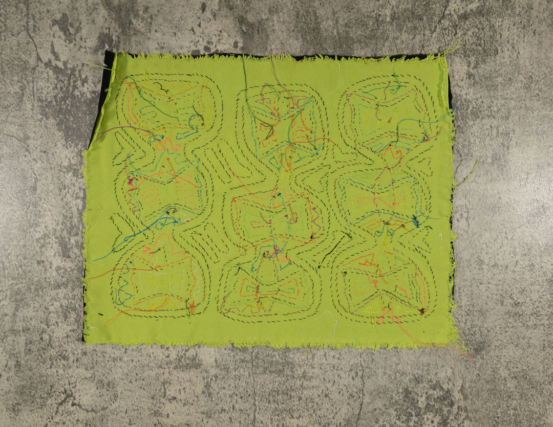 Traditional Black And Green Bowtie Butterfly Mola