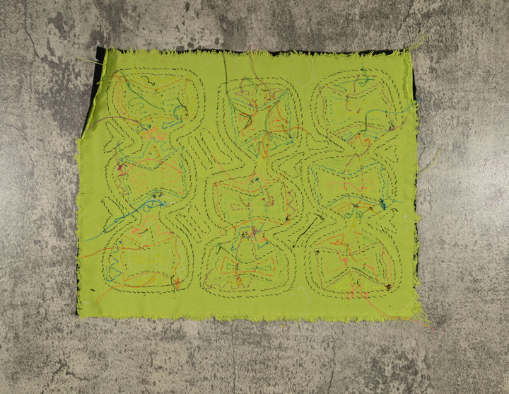 Traditional Black And Green Bowtie Butterfly Mola