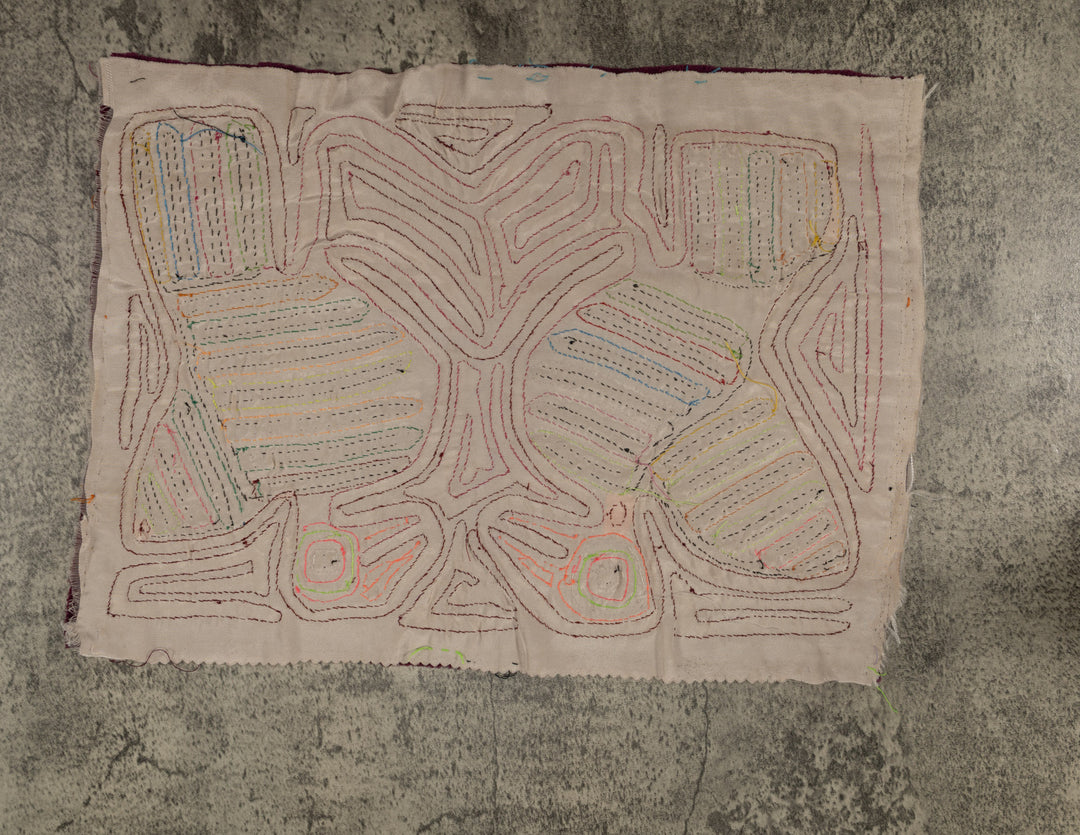 Traditional Burgundy And Silver Optical Illusion Bird Mola