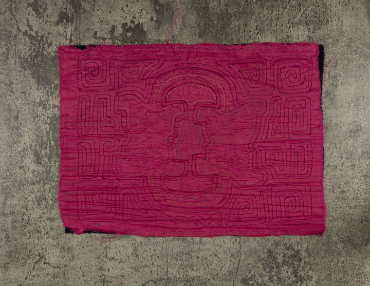 Traditional Hot Pink Floral Flower Mola