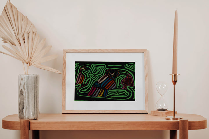 Black And Green Back Biter Jungle Bird Mola