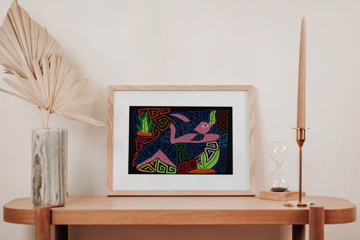 Fantasy Pink And Blue Dolphin Mola