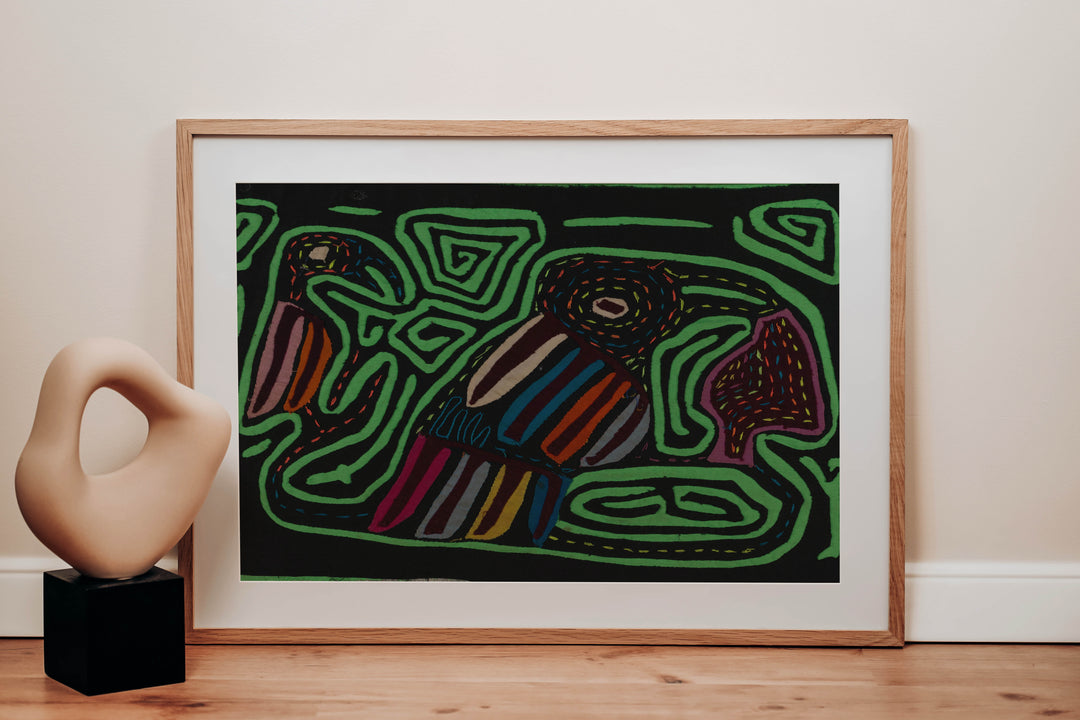 Black And Green Back Biter Jungle Bird Mola