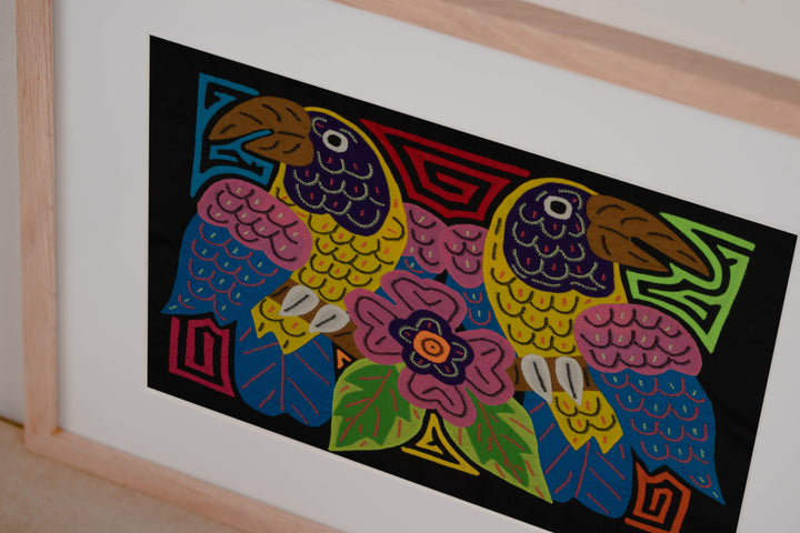 Fantasy Pink Yellow And Blue Two Toucan Oarrot Bird Mola