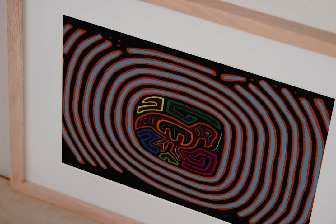 Traditional Orange And Blue Maze Mola