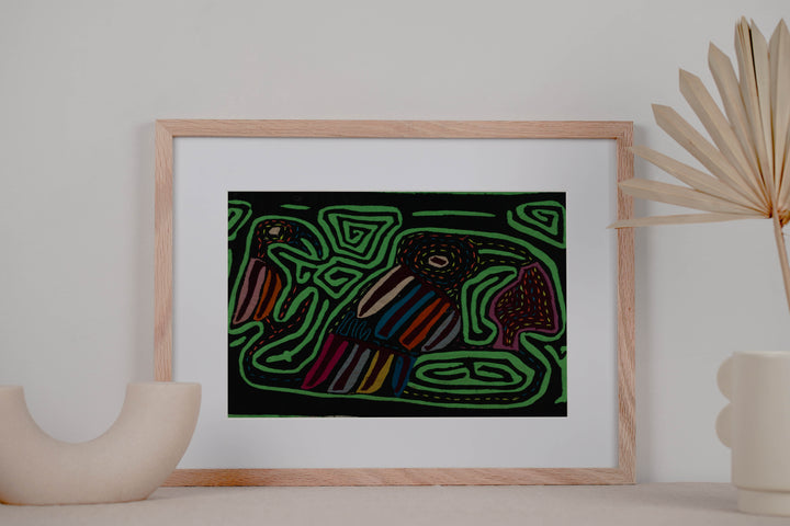 Black And Green Back Biter Jungle Bird Mola