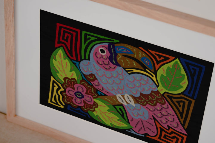 Fantasy Pink Gray And Green Toucan Parrot Bird Mola