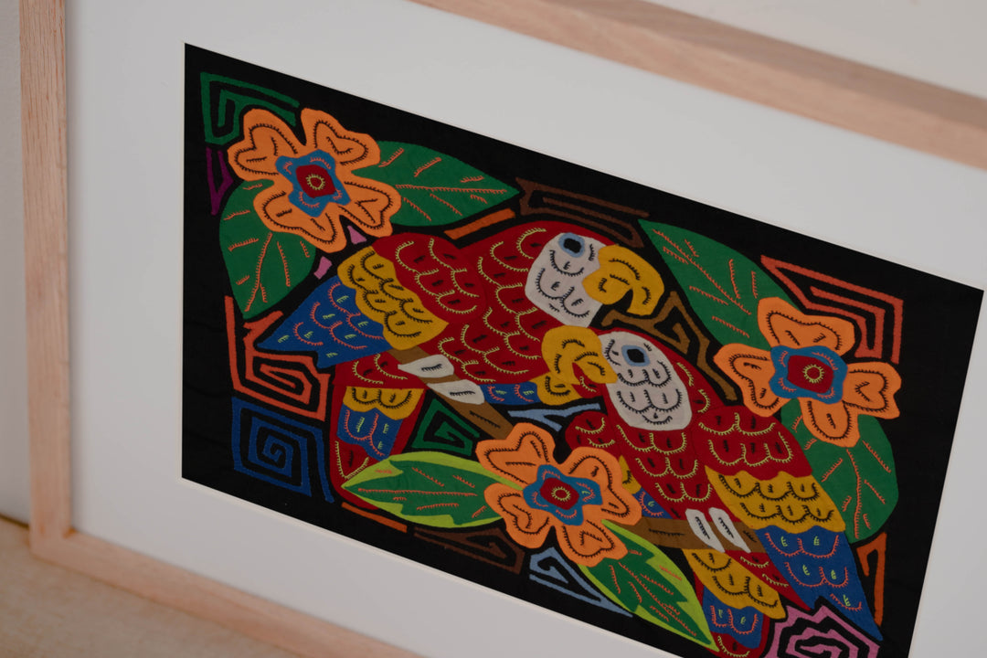 Fantasy Blue Red And Yellow Two Parrot Mola