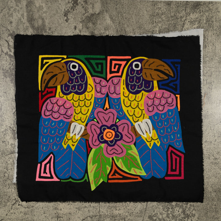 Fantasy Pink Blue And Yellow Two Toucan Parrot Bird Mola