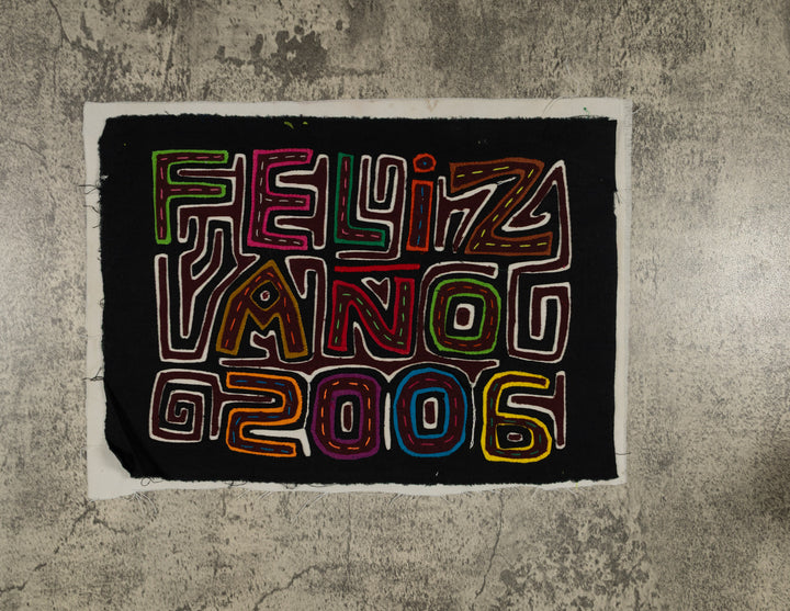 Traditional Multi-Color Happy New Year 2006 Mola