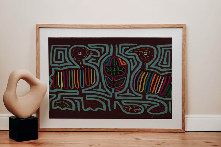 Classic Black And Turquoise Jungle Bird Mola