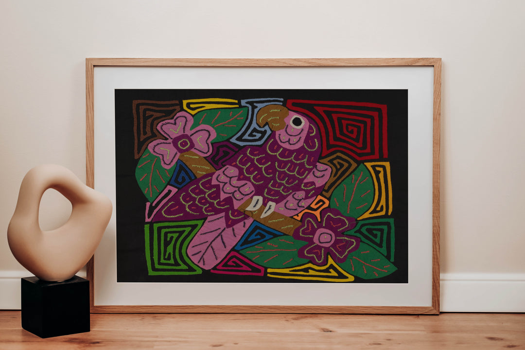 Fantasy Pink And Purple Parrot Bird Mola