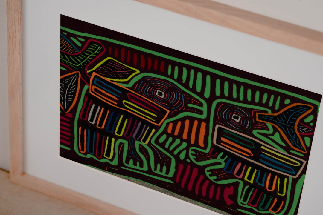 Burgundy And Green Mother And Son Mola