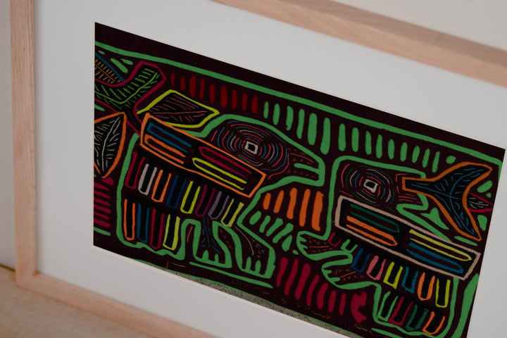 Burgundy And Green Mother And Son Mola