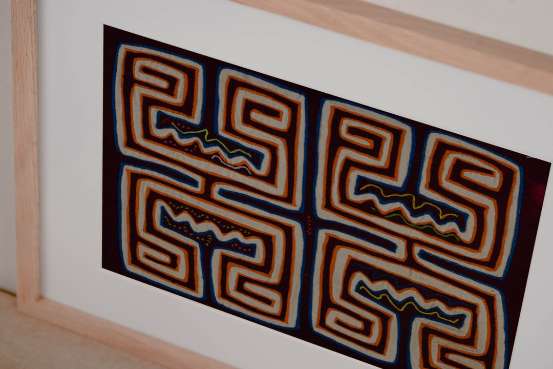 Maroon Orange And White Optical Illusion Mola