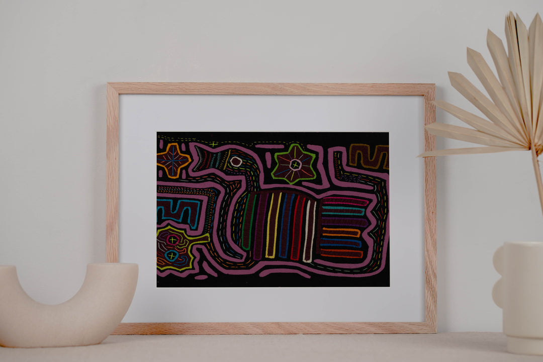 Traditional Purple And Black Song Bird Mola