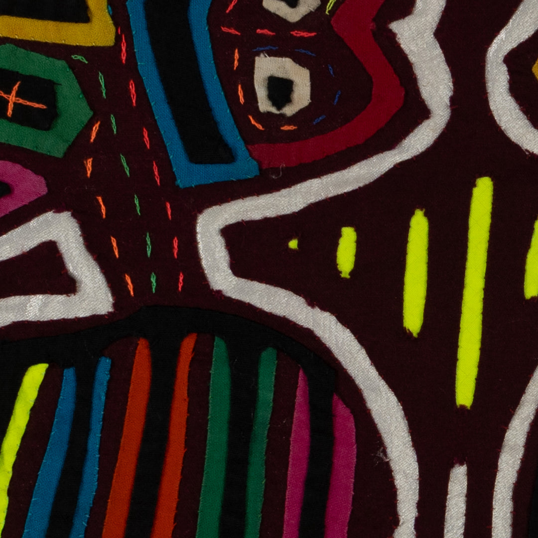 Burgundy And Silver Fish Head Mola