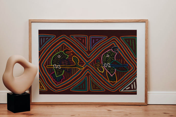 Traditional Orange And Blue squawking Parrot Mola