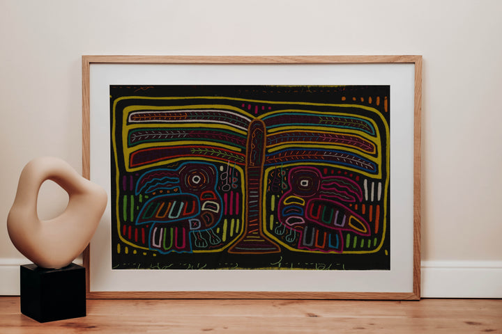 Traditional Toucan Bird And Palm Tree Mola