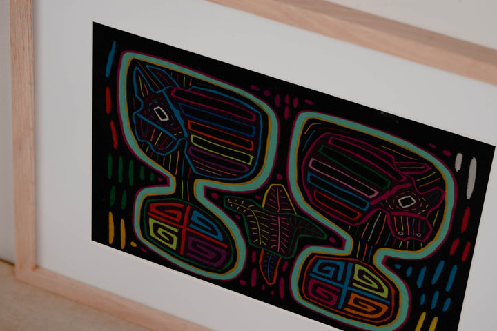 Multi-Color Puppy Dog In A Maraca Mola