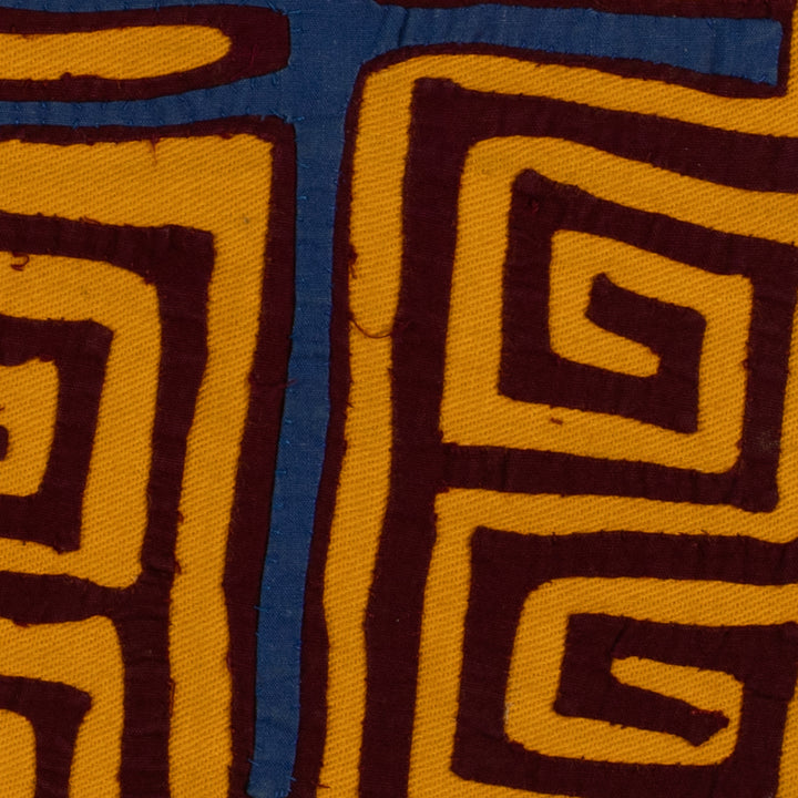 Traditional Blue Green And Gold Classic Mola