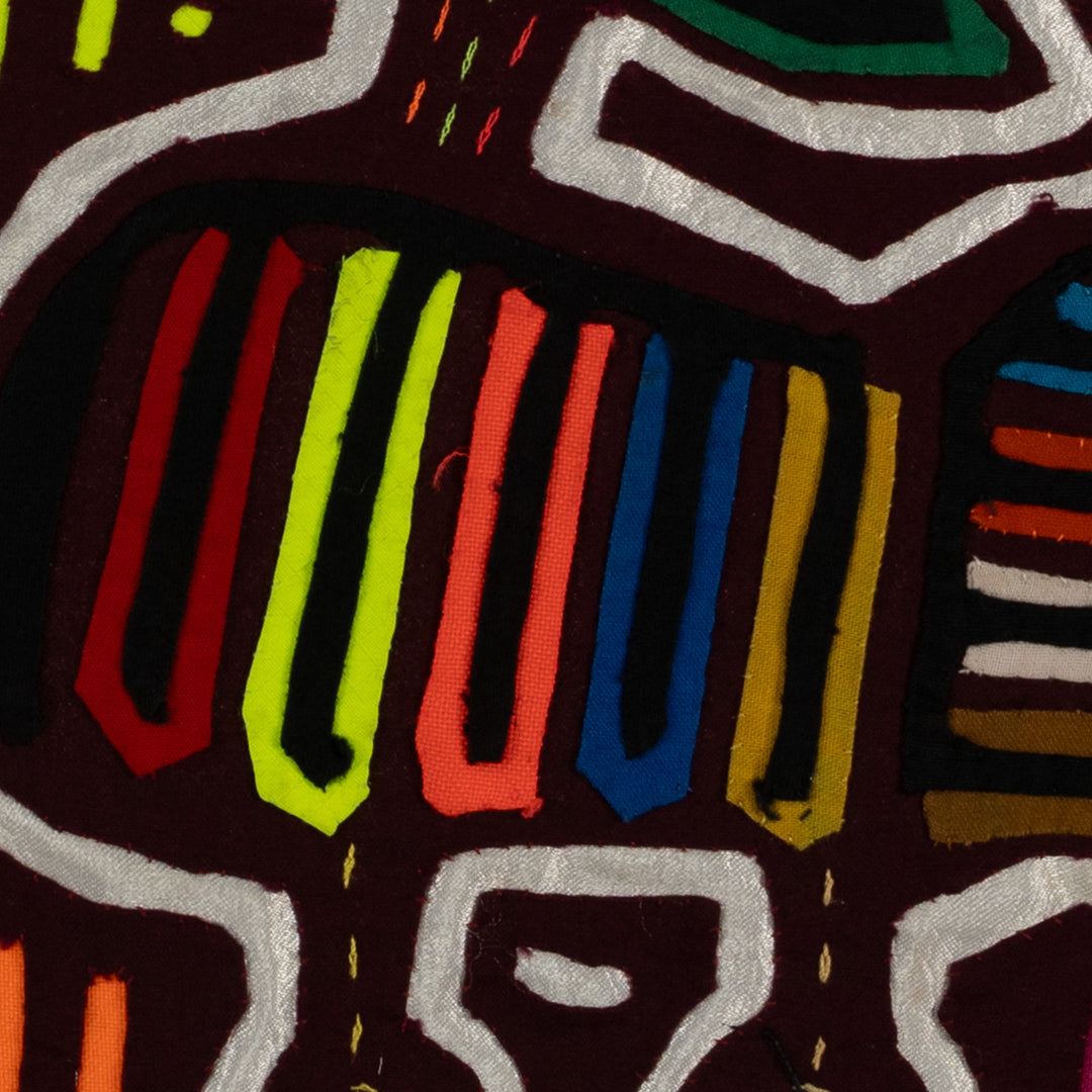 Burgundy And Silver Fish Head Mola