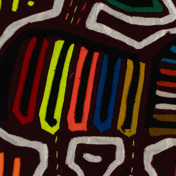 Burgundy And Silver Fish Head Mola