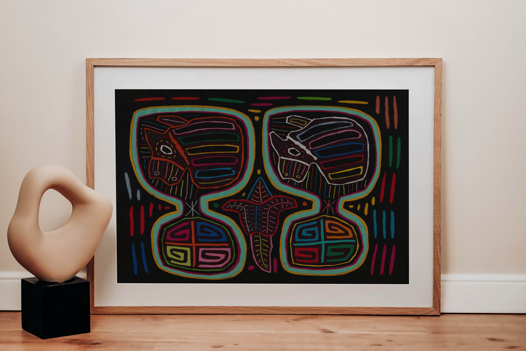 Multi-Color Puppy Dog In A Maraca Mola