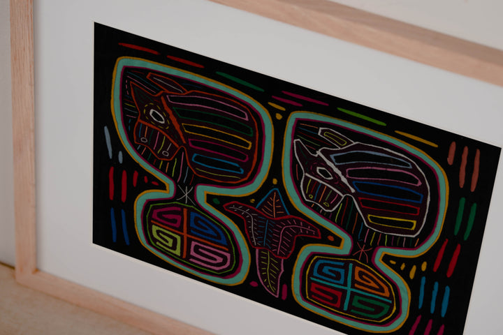 Multi-Color Puppy Dog In A Maraca Mola