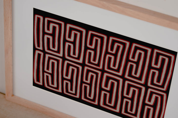 Traditional Black White And Red Classic Design Mola