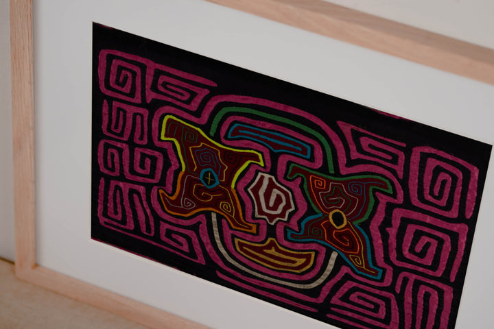 Traditional Hot Pink Floral Flower Mola