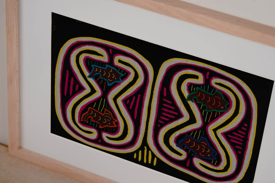 Traditional While Yellow And Pink Weird Fishbowl Mola