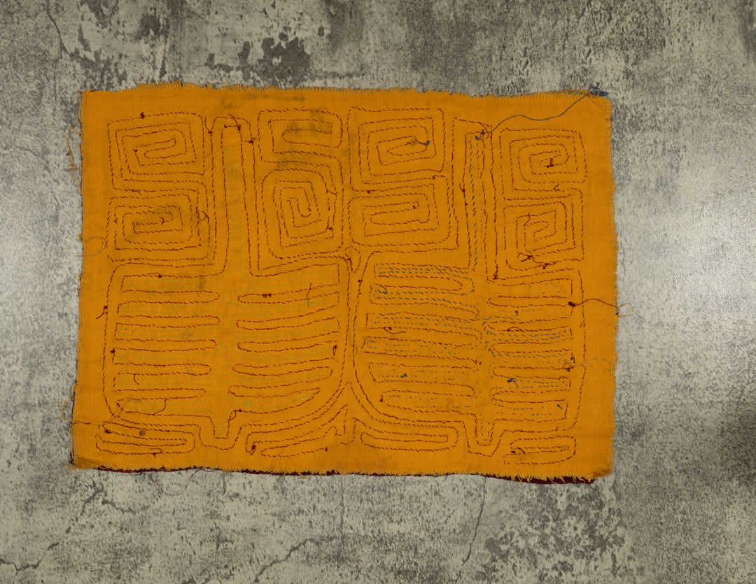 Traditional Blue Green And Gold Classic Mola