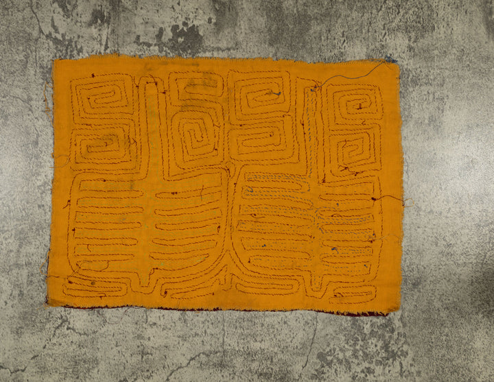 Traditional Blue Green And Gold Classic Mola