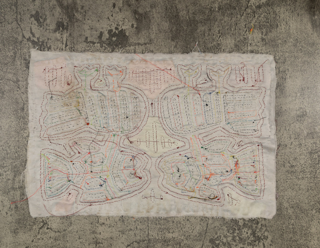 Burgundy And Silver Fish Head Mola