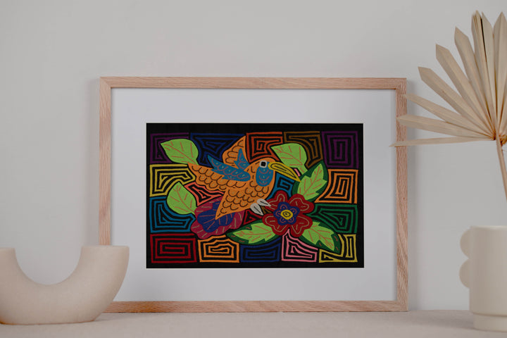 Fantasy Orange And Blue Hummingbird Mola