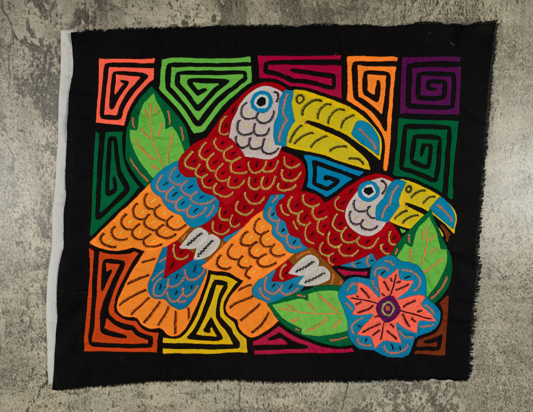 Colorful Red Toucan Pair Mola