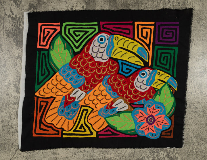 Colorful Red Toucan Pair Mola