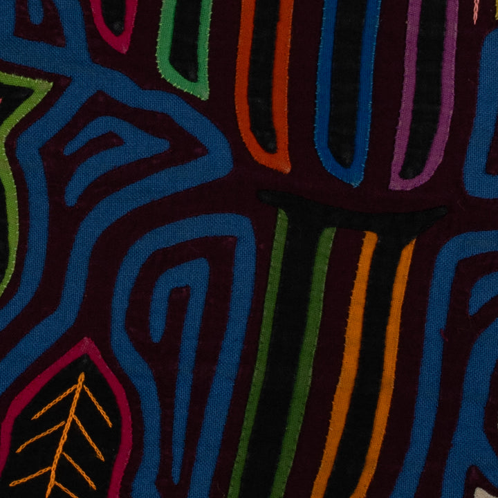 Traditional Burgundy And Blue Dueling Parrot Bird Mola