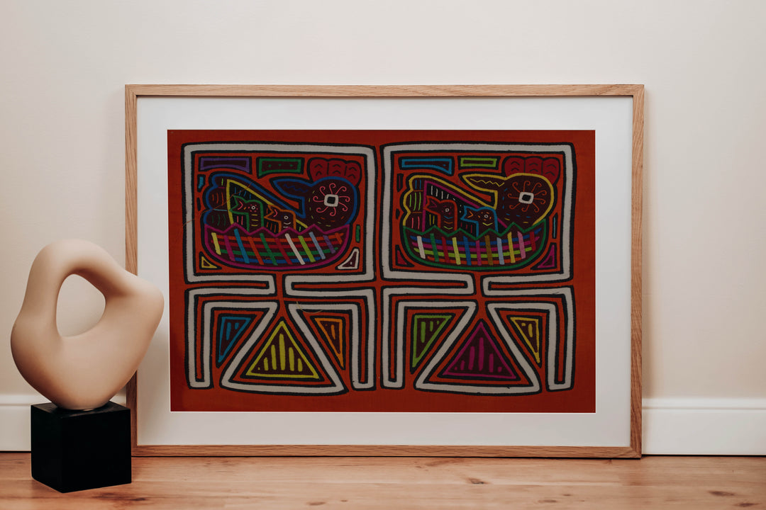 Classic Hen With Chick In Nest Mola