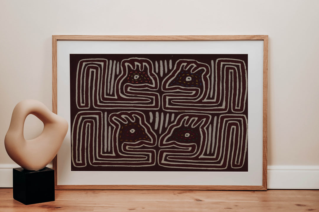 Burgundy And White Bird Head Mola